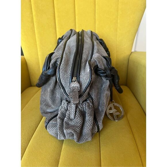 Giorgio Armani vintage fabric with Leather Hand Bag - Picture 2 of 14
